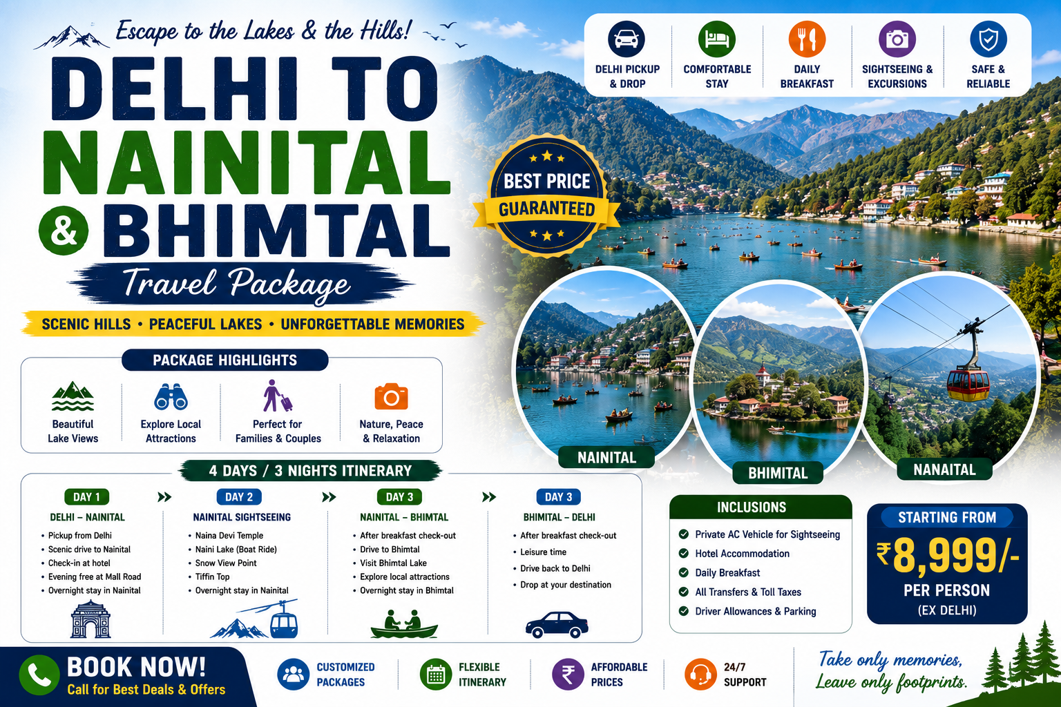 Delhi To Nainital Bhimtal Travel Package